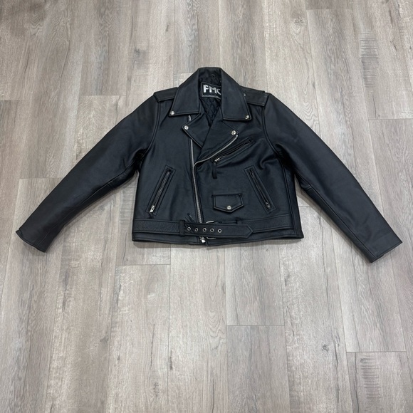 First Manufacturing Company FMC Leather Motorcycle Jacket Superstar Women Large - Picture 4 of 10